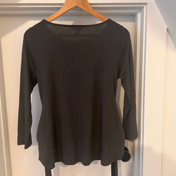 Banana Republic Black 3/4 Sleeve Tie Front Blouse - Picture 5 of 5